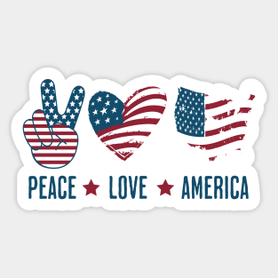 Peace Love America Sticker